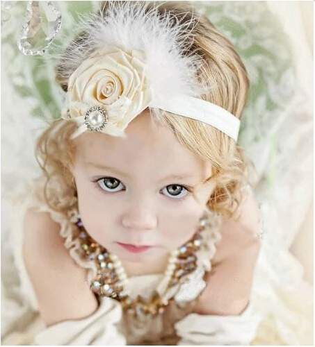 Повязка на голову с перьями цветок для новорожденных девочек эластичная лента для волос повязка на голову Обертывания Аксессуары головные повязки повязка на голову головной убор