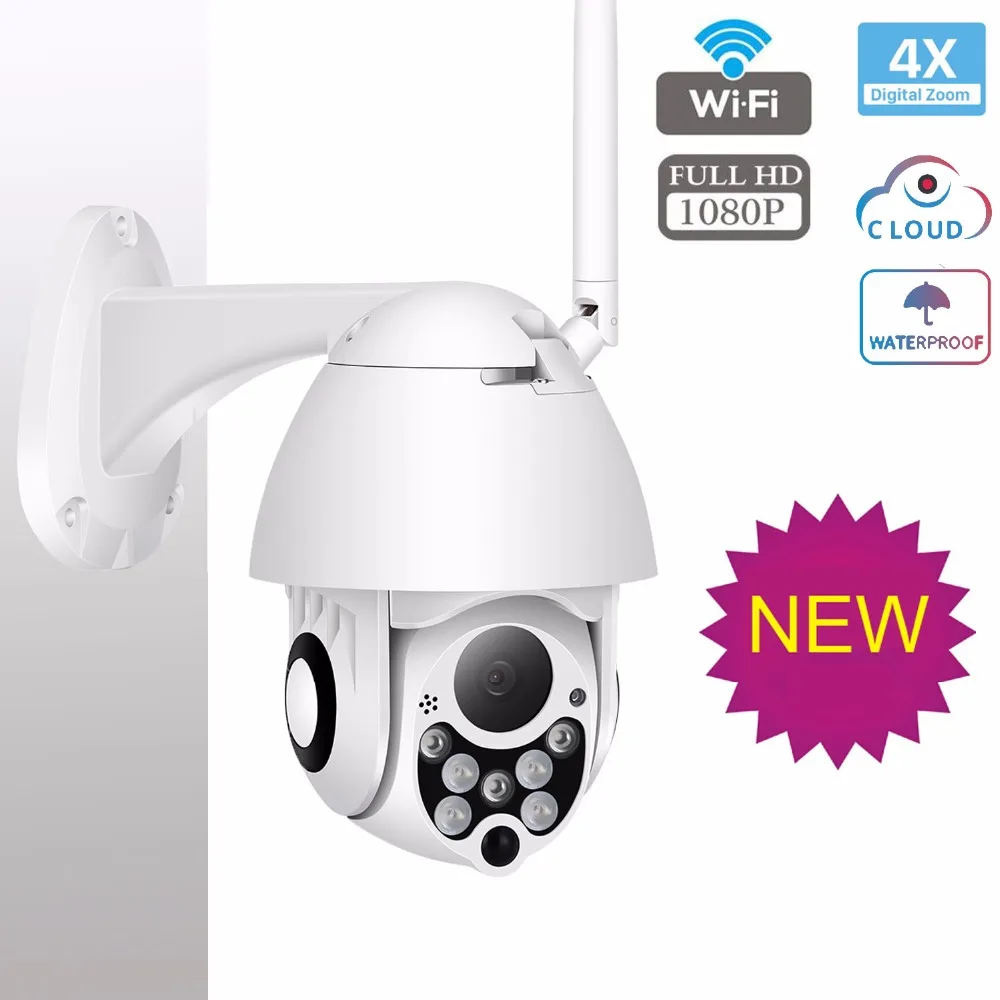 1080P IP камера WiFi наружная PTZ скоростная купольная зум ИК Сетевая CCTV беспроводная