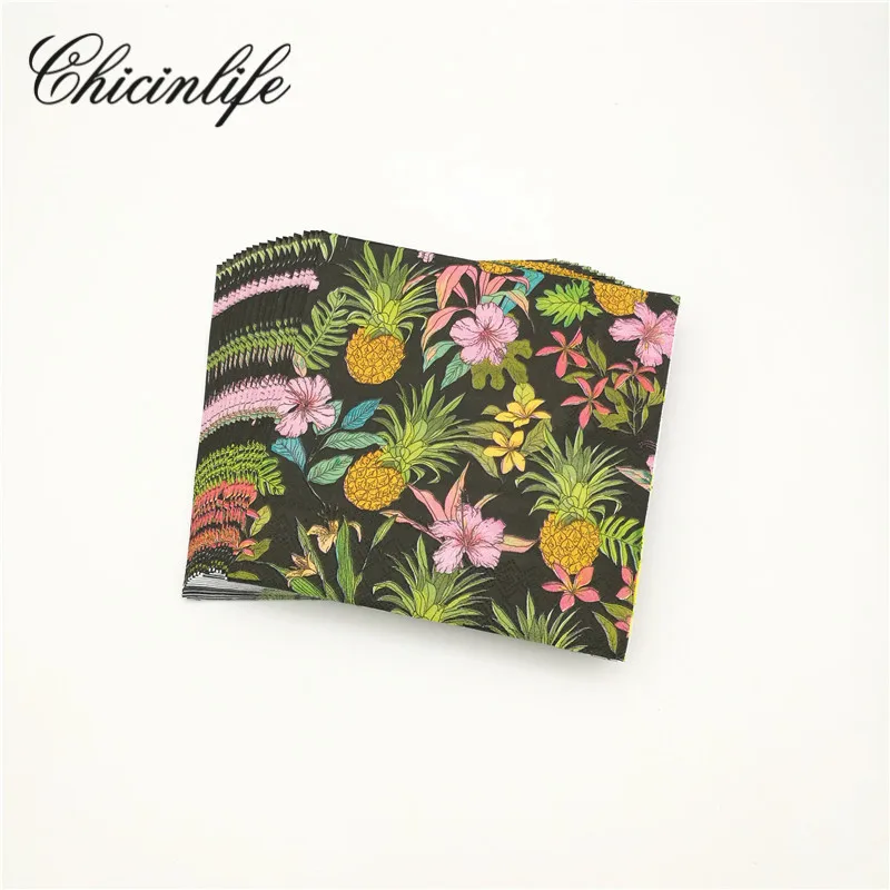 Chicinlife 20 шт. ананас Гавайи Фруктовый Цветочный Для летних вечеринок Бумага