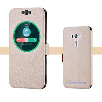 glod Роскошный чехол с окошком для смартфона ASUS ZenFone Selfie ZD551KL Z00UD, чехол-книжка из искусственной кожи, чехол для телефона s, задняя крышка - Цвет: glod