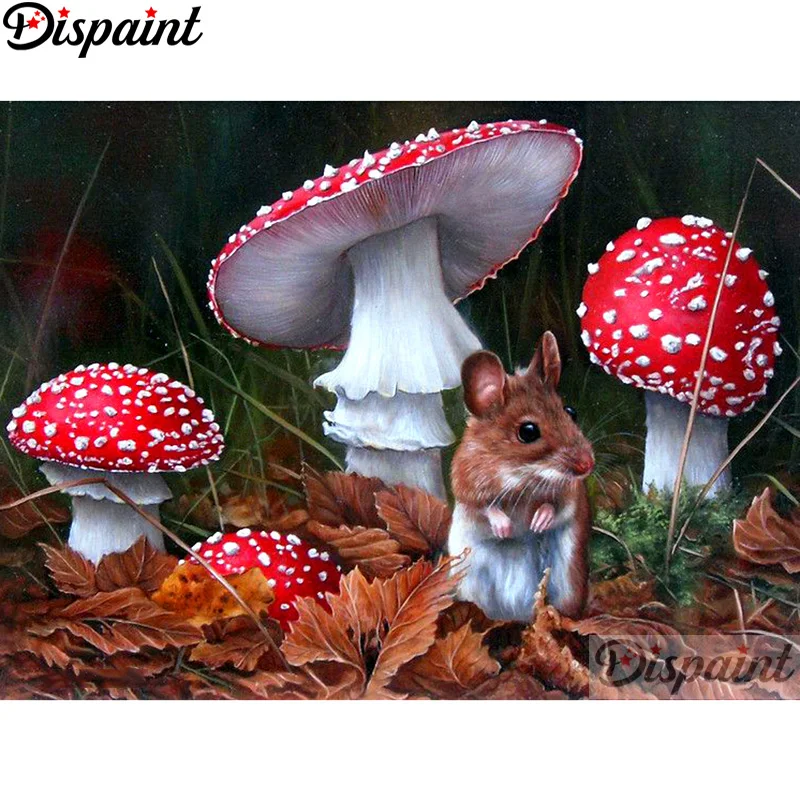 

Dispaint Full Square/Round Drill 5D DIY Diamond Painting "Squirrel mushroom" 3D Embroidery Cross Stitch Home Decor Gift A12446