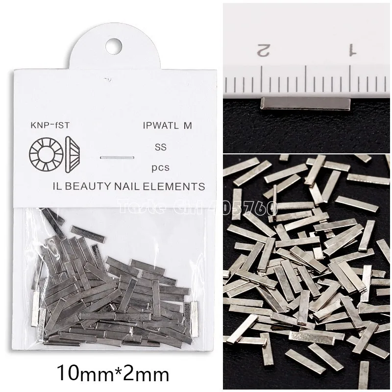 10mm Black 100 шт./пакет Япония 5 длин цвета: золотистый, серебристый black rose металлических штангах сплава Nail Art сотрудников палка украшения с драгоценными камнями дизайна маникюра - Цвет: 10mm Black