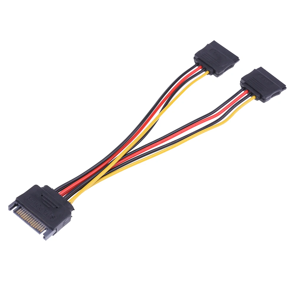 20 см 15Pin SATA Male to Female 2 распределитель кабель адаптер питания шнур Удлинитель