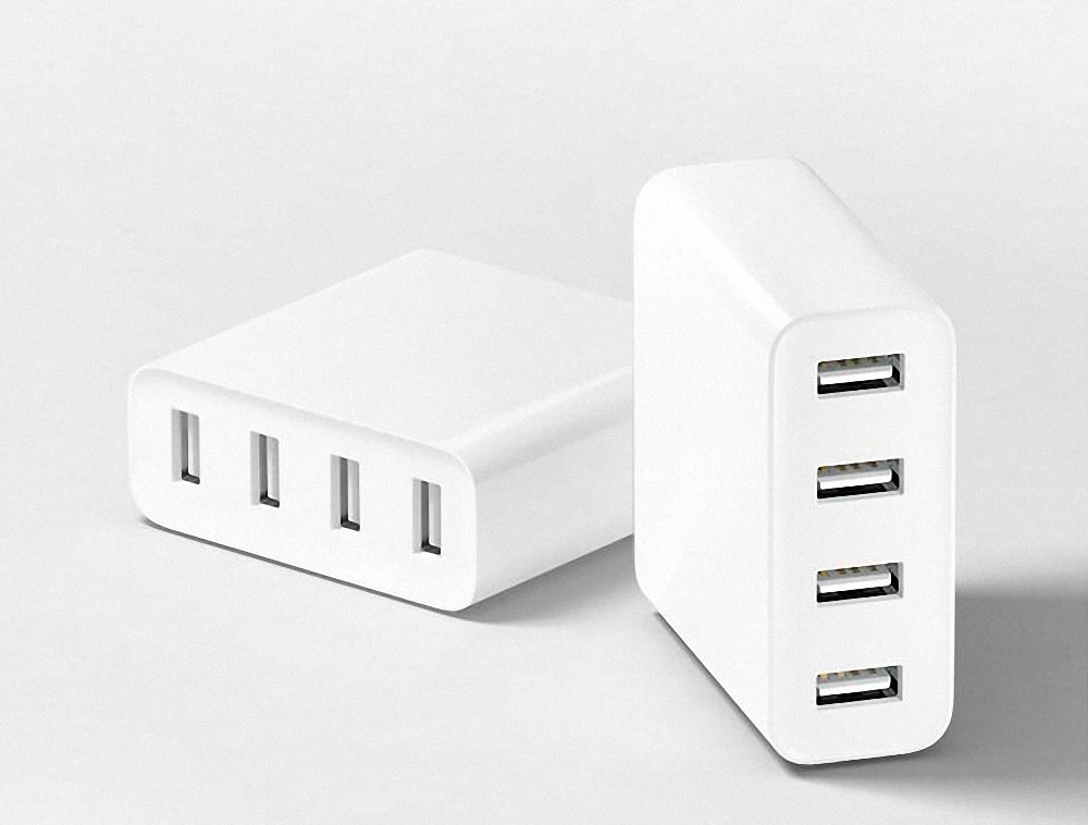 Оригинал Xiao mi USB зарядное устройство 2.4A 4USB порт быстрая зарядка для iphone samsung