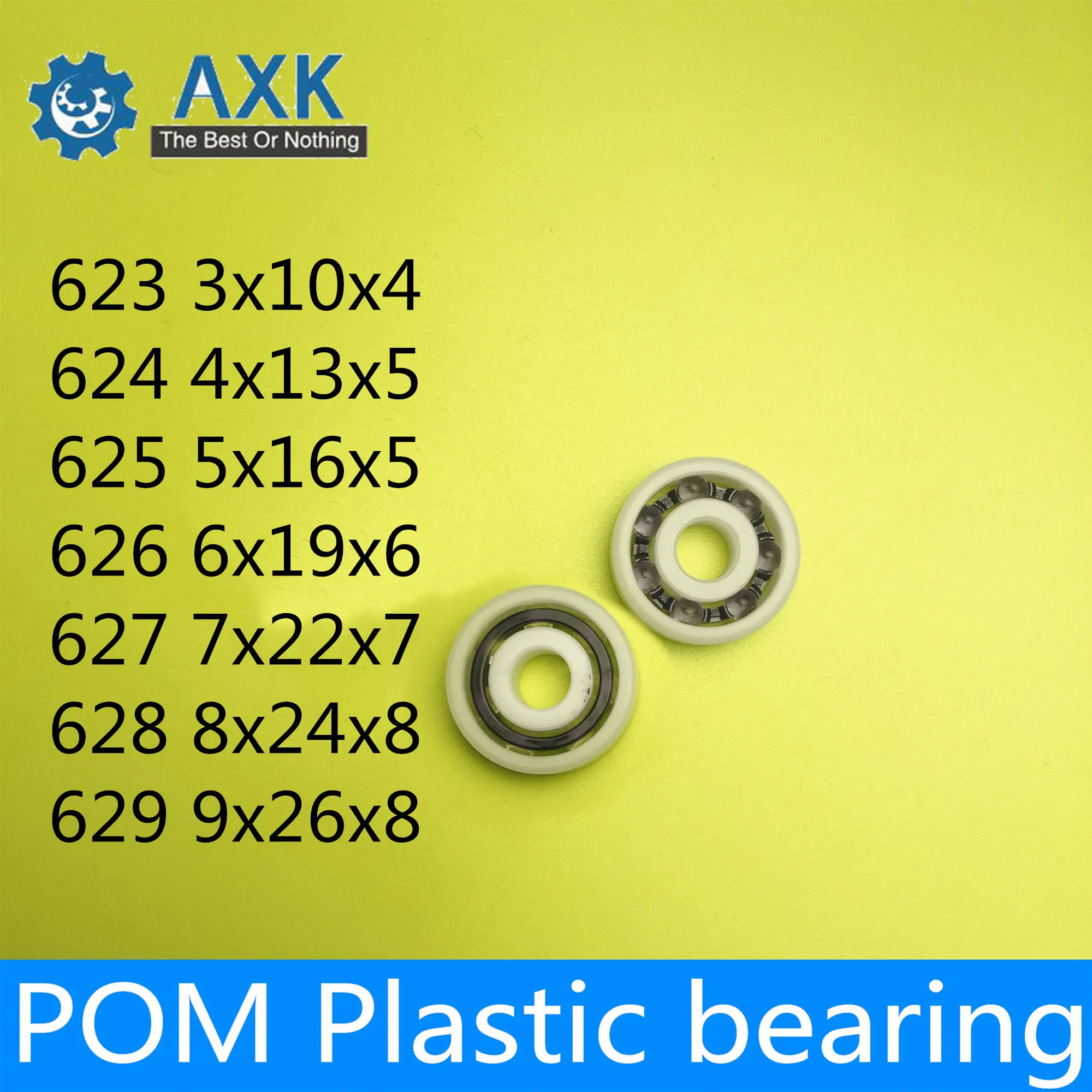 POM Bearing 623 624 625 626 627 628 629 ( 5 PCS ) Glass Balls Nylon Cage Plastic Ball Bearings