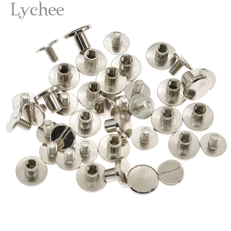 Lychee 20 шт. 5 мм/6 мм/8 мм винтовые заклепки из твердой латуни металлические заклёпки