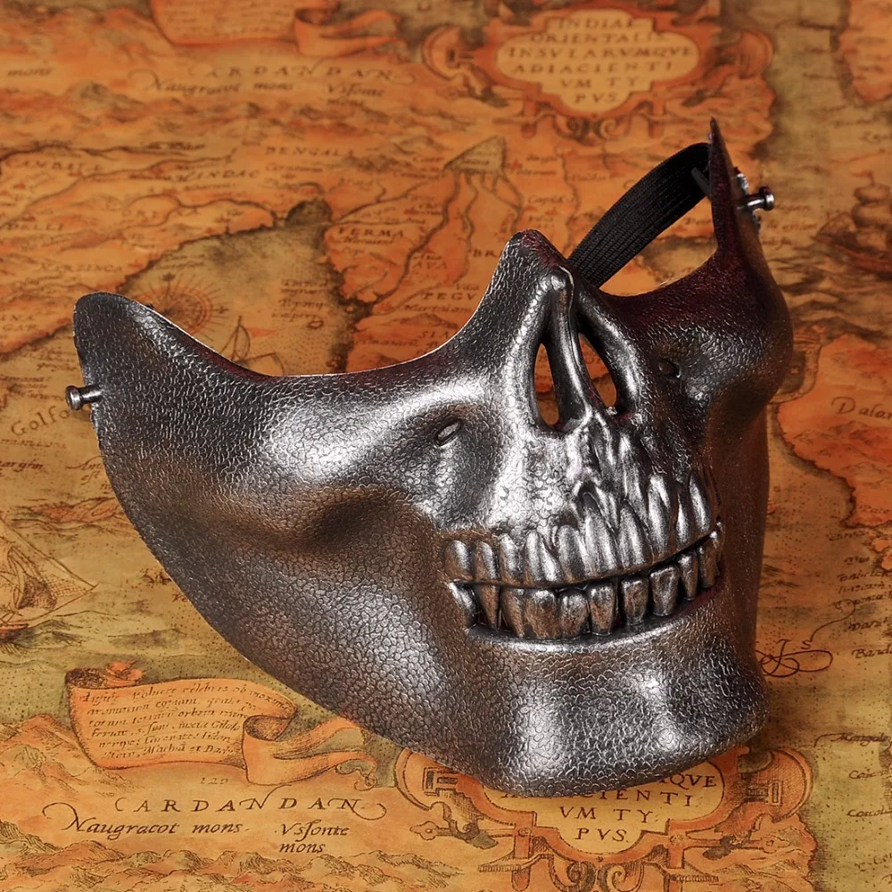H&ampD Hot! Sliver Skull Half Face CS Military Skeleton Warrior 3 Generations Masquerade Mask | Дом и сад