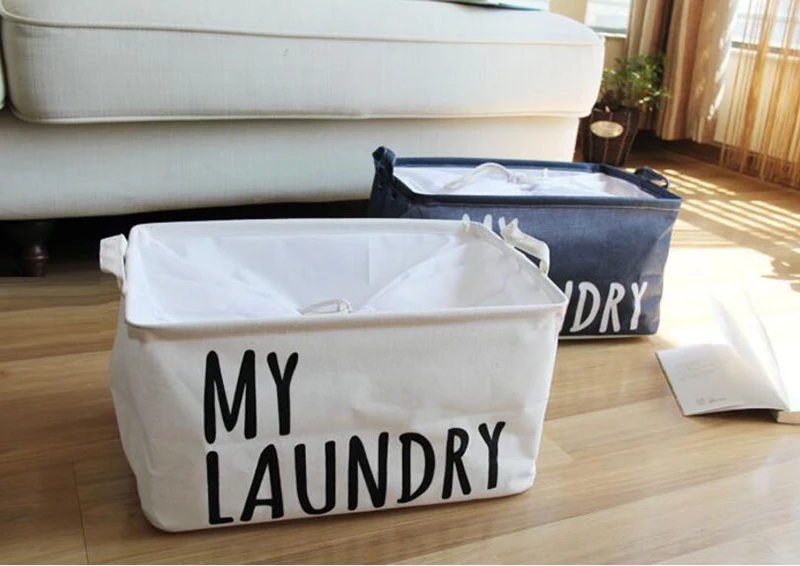 Белая синяя Водонепроницаемая корзина для белья коробка с кулиской Hanlde складной