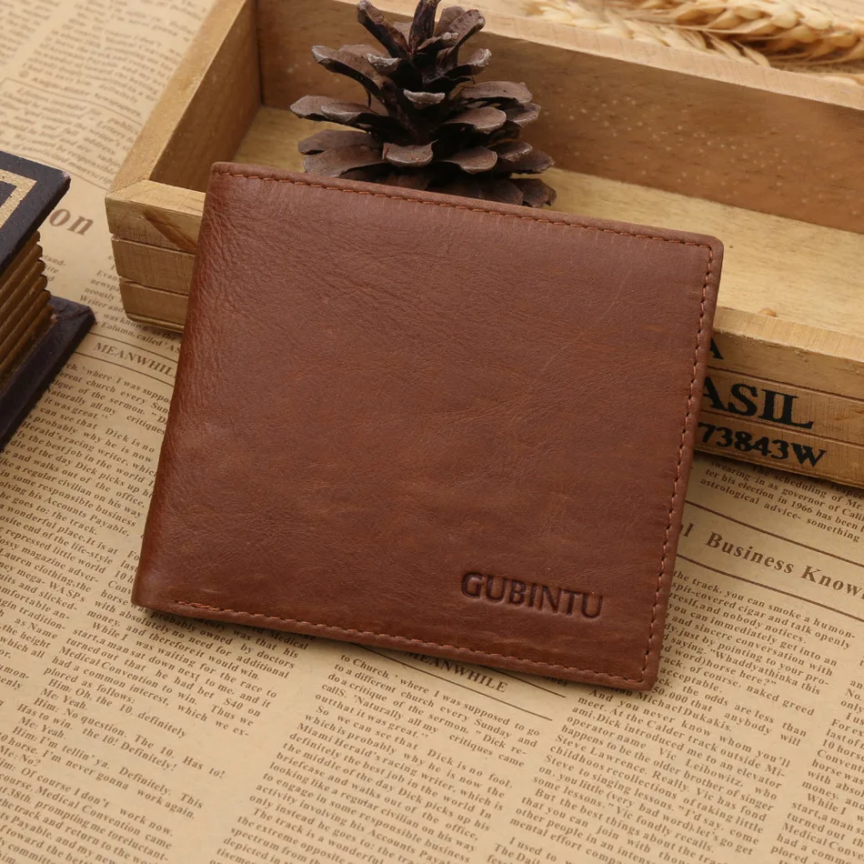 Деловые мужские кошельки модные короткие из натуральной кожи однотонные