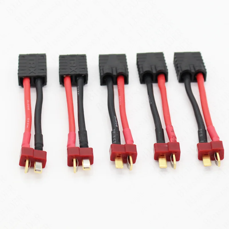 

50 PCS/Lot TRX Female to Dean Male T Plug Connector 14AWG 60 mm RC Battery Charge Cable