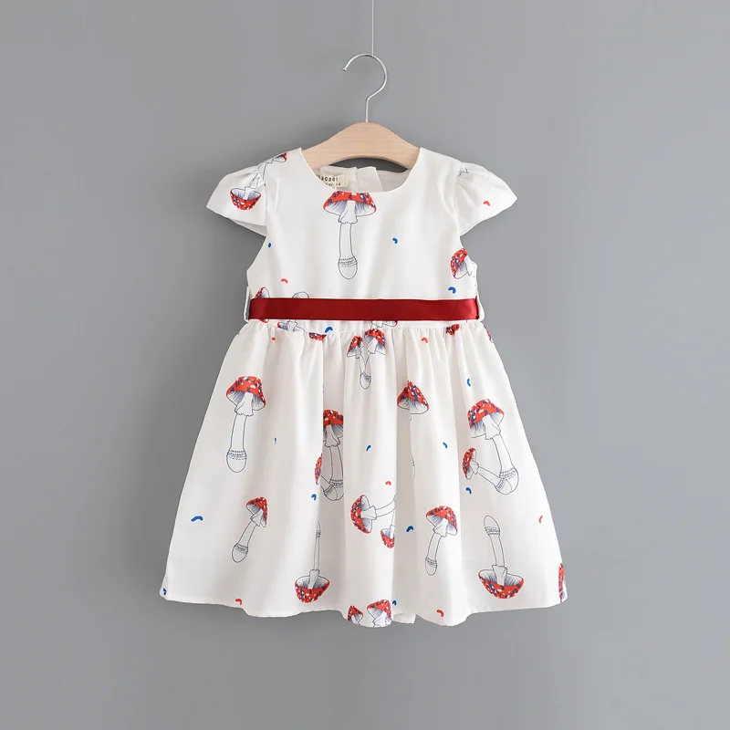 Новый Новорожденных Девочек Летом Хлопок Rushroom Pattern Платья Принцесса Дети