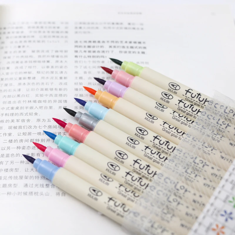 Brush Pen Calligraphy Pens For Writing Signature Marker Stationery School Art Supplies Canetas Escolar Fb805