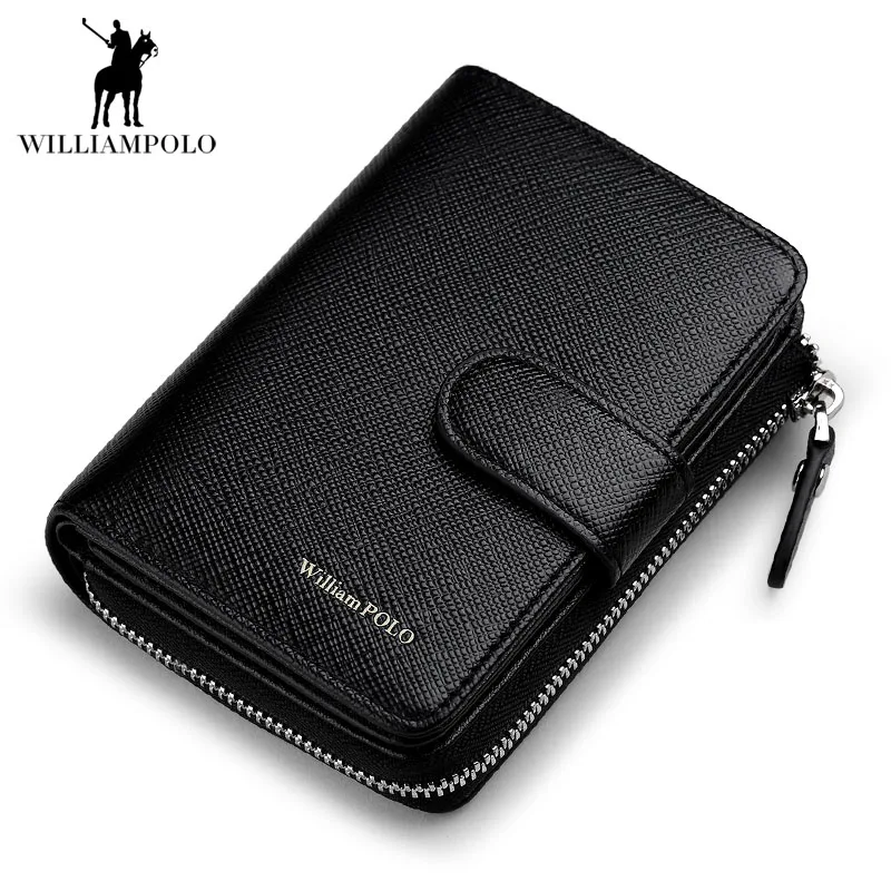 Мужской тонкий кошелек WILLIAMPOLO держатель для карт из натуральной кожи 2018|walet brand|men