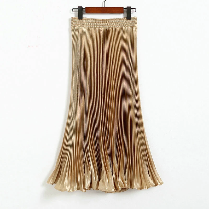 Женская длинная Плиссированная Юбка TingYiLi летняя юбка в Европейском стиле черная