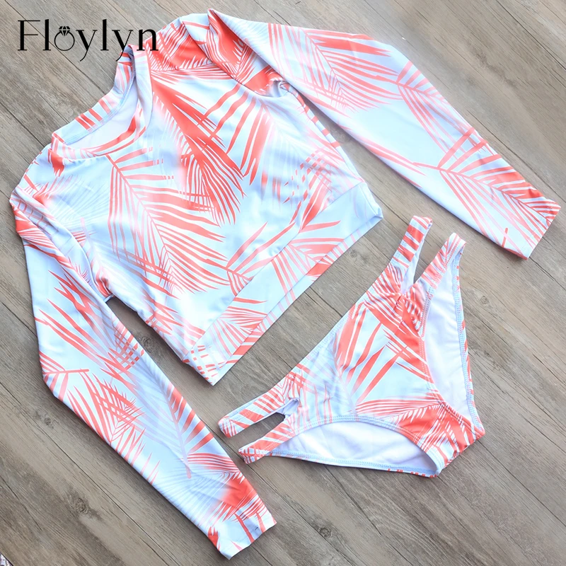 Слитный купальник Floylyn с длинным рукавом одежда для плавания слитный подкладками