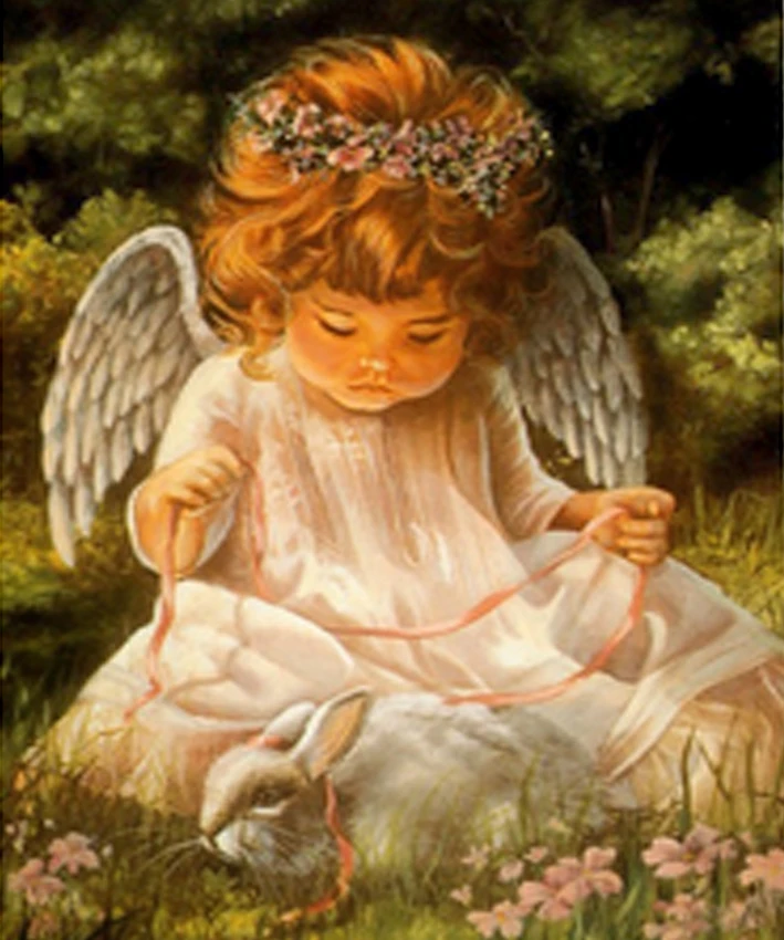 

Angel girl and cat wall arts full diamond embroidery new needlework home decoration 3D diy diamond painting cross stitch