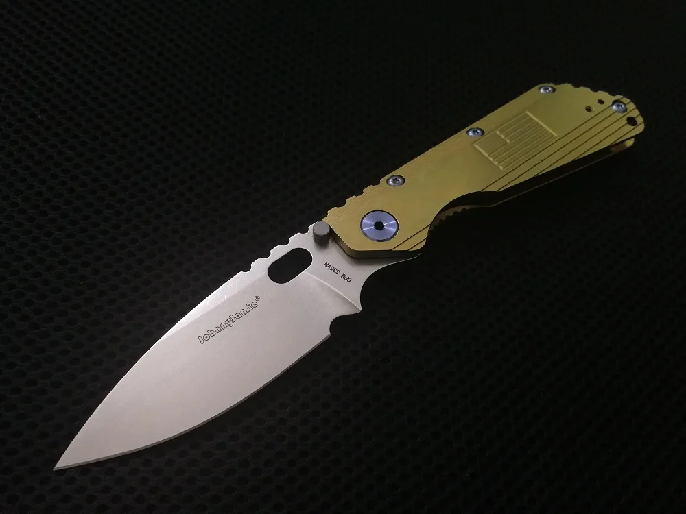 Jonnyjamie на заказ Strider SMF 3," Золотой TC4 титановая ручка CPM S35VN лезвие тактический складной боевой выживания Ножи