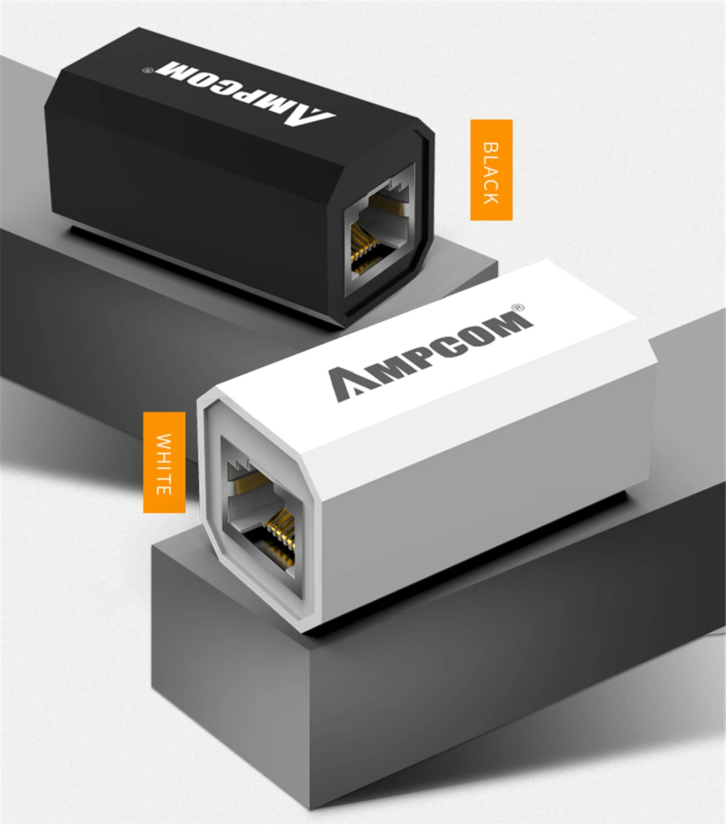 AMPCOM RJ45 разъем 8P8C Женский удлинитель LAN разъем адаптер Встроенный Cat7/Cat6/Cat5e Ethernet кабель