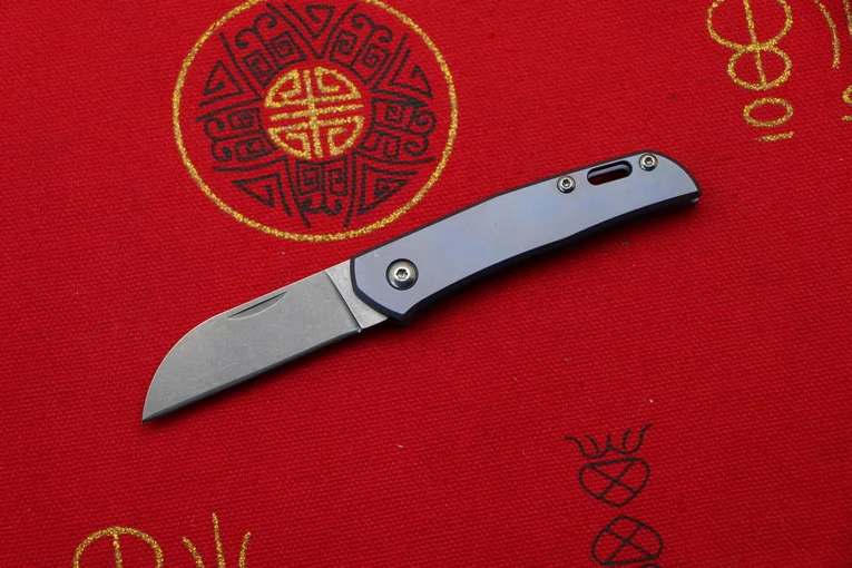 blue LOVOCOO A03 9cr18mov лезвие titanium ручка Флиппер складной нож для отдыха на открытом воздухе, для кемпинга, охоты, карманный тактический фрукты Ножи EDC инструменты - Цвет: blue