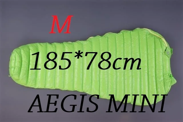 Aegismax уличный кемпинговый ультра-светильник для мам 95%, 800FP, спальный мешок на гусином пуху, весенний, осенний, зимний тент, светильник, спальные мешки - Цвет: MINI M green