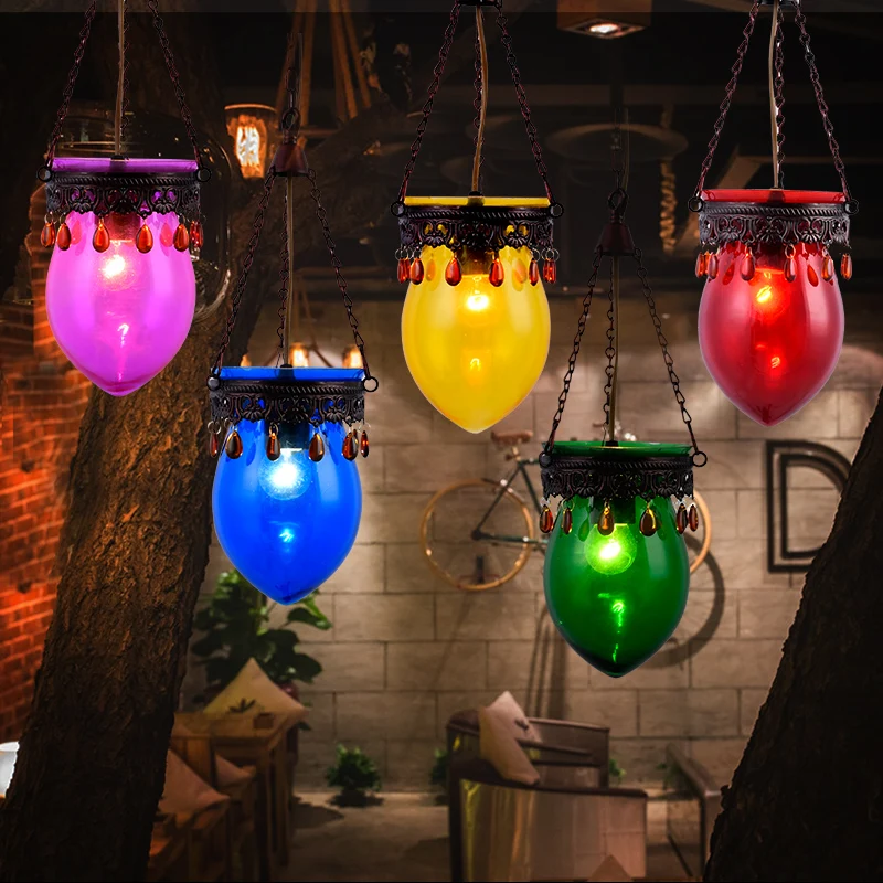 

Цветная кристальная Droplight Юго-Восточная Азия тайский Богемия Ресторан стеклянная подвеска для бара лампа
