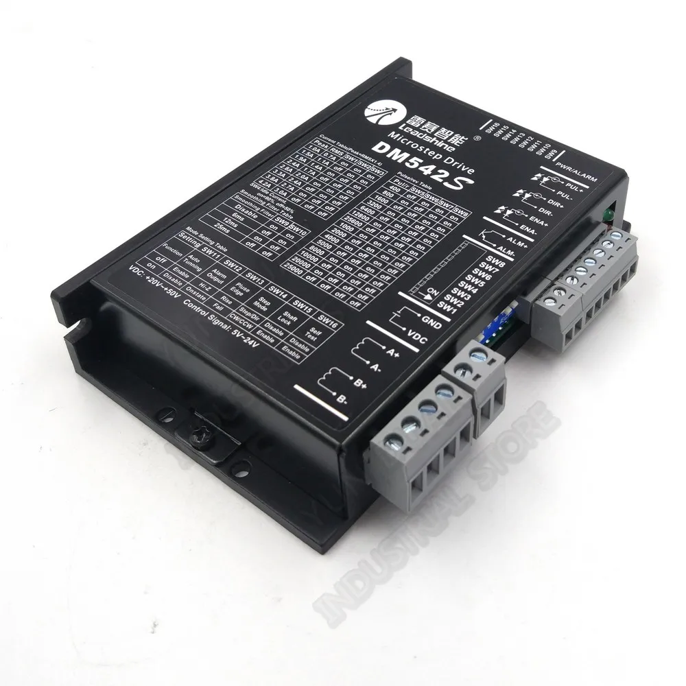 

Leadshine DM542S новый улучшенный драйвер DSP 2PH 4.2A DC для NEMA23 NEMA17 57 мм 42 мм гибридный шаговый двигатель, замена DM542 M542 M542C