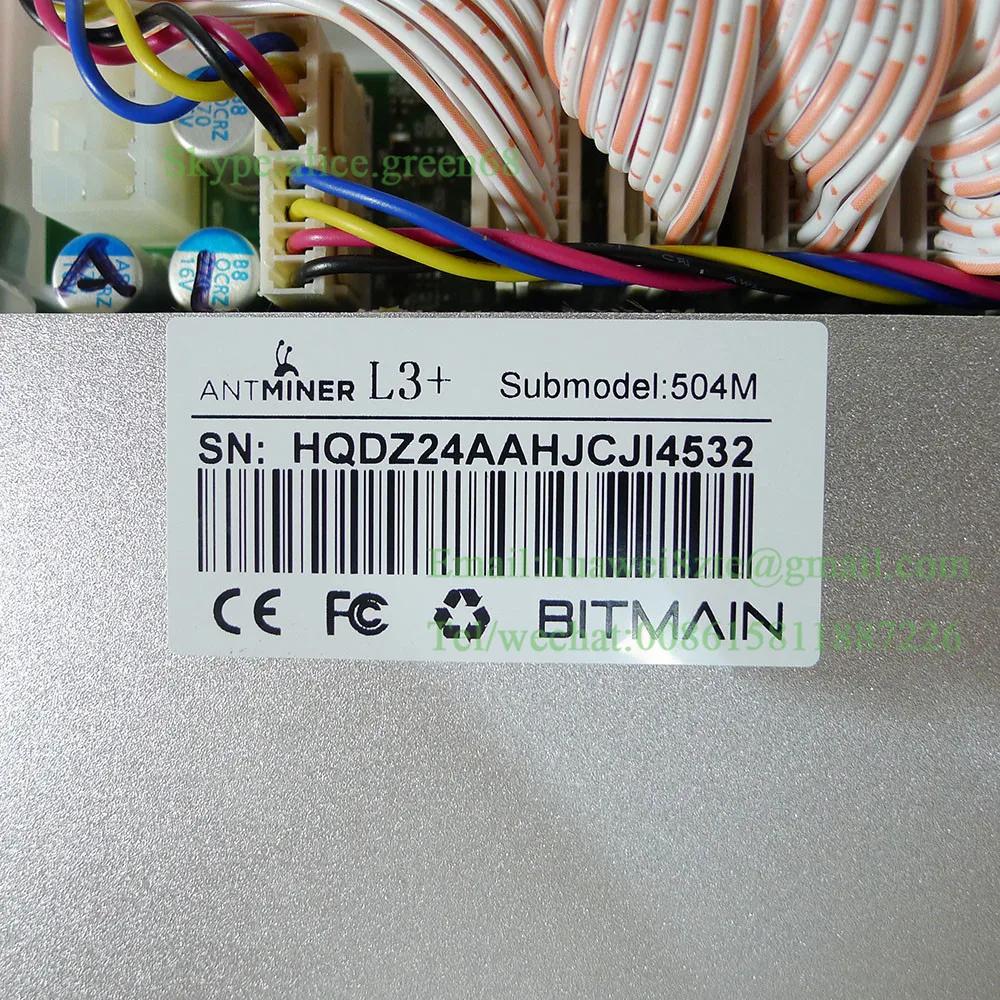Абсолютно ANTMINER L3+ LTC 504 м с/без оригинального источника питания, scrypt miner LTC горная машина 504 м 800 Вт