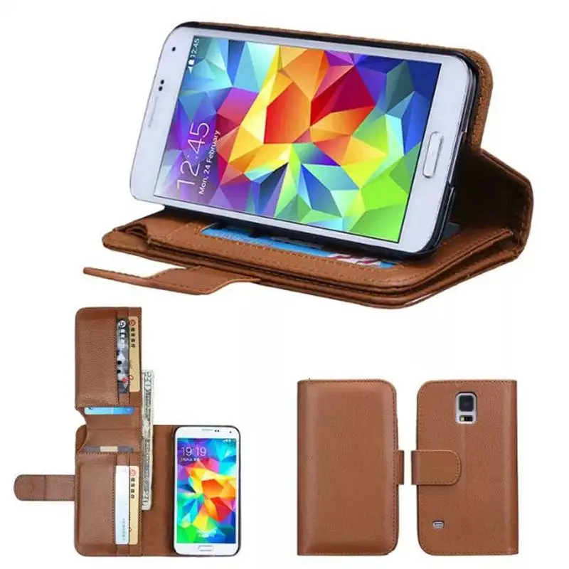 Роскошный чехол-книжка из искусственной кожи для Samsung Galaxy S5 I9600 с отделением карт