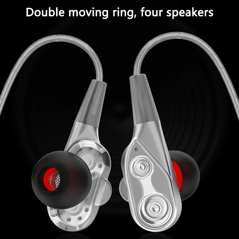 

Dual Drive Stereo earphone In-ear Headset Bass Earphones For iPhone huawei Xiaomi 3.5mm earphones With Mic