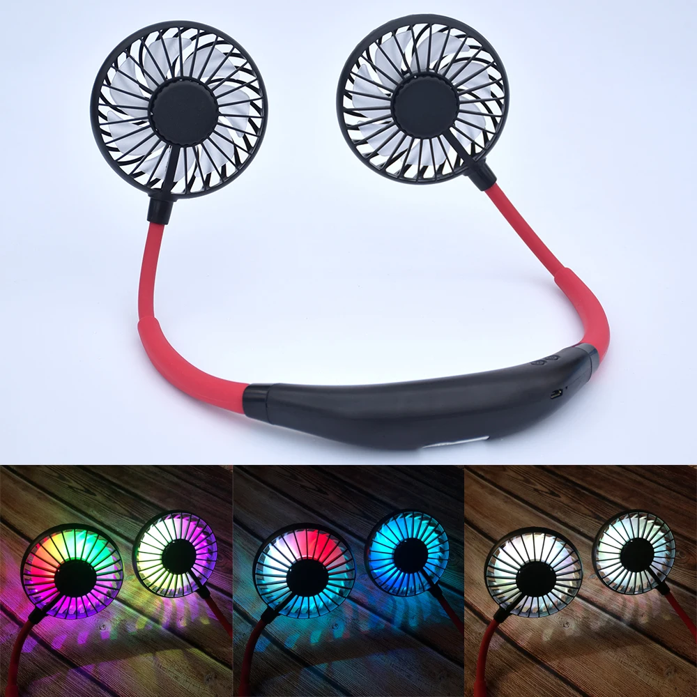 Охлаждающий шейный вентилятор улучшенное освещение для шеи ароматерапии