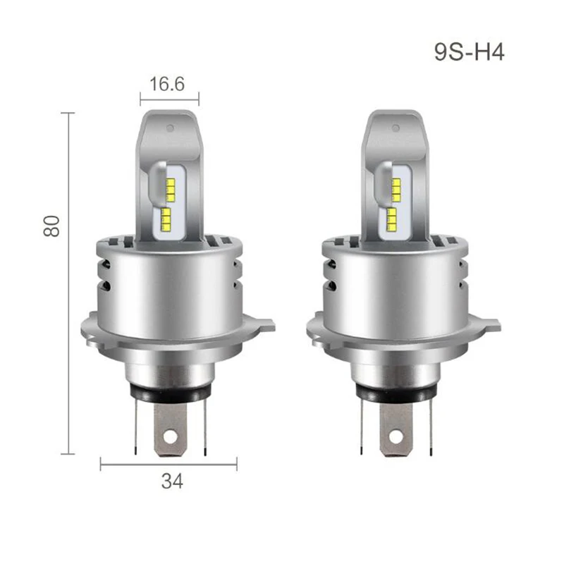 2 шт. Автомобильные фары ZES Chip H4 led H7 H11 9005 H1 9006 40 Вт 6000LM 9S дальнего света лампы Canbus