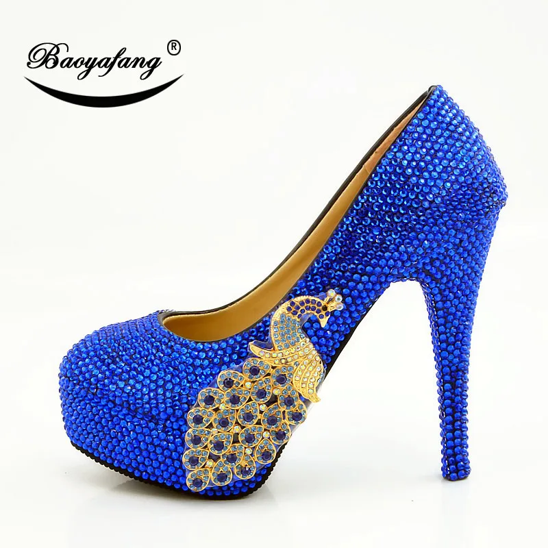 2019 Womens wedding shoes Blue Diamond Phoenix Crystal Shoe Bride bridesmaid's wedding shoes party dyess shoes woman