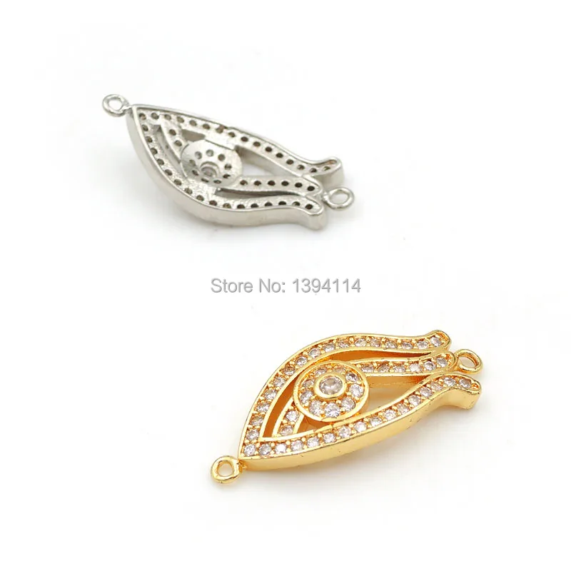 26*11*3mm Micro Pave Clear CZ Fish Head Connector Fit For Men And Women Making Bracelets Jewelry | Findings &amp Components