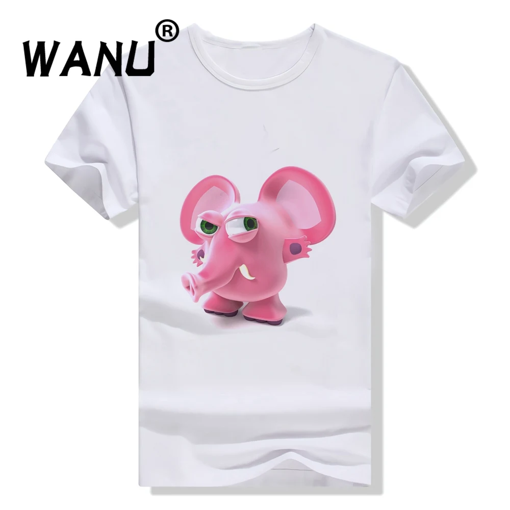 Kawaii/Милая женская футболка с 3d принтом розового слона Дамбо 2019 Забавные футболки