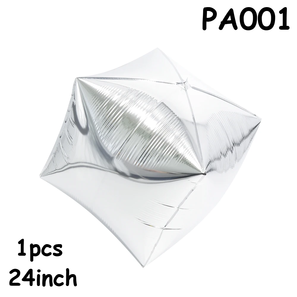 PA001 cube silver 10 шт. 24 дюйма 3D Алмазный Куб фольга Воздушные шары День рождения вечерние Droopback гелиевая фольга квадратный Свадебный шар украшения для вечеринок - Цвет: PA001 cube silver