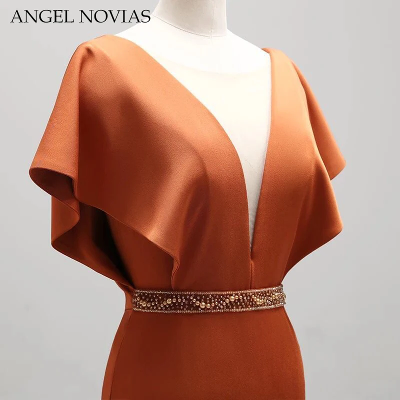 Женское длинное вечернее платье Angel Novias атласное для выпускного вечера 2020 |