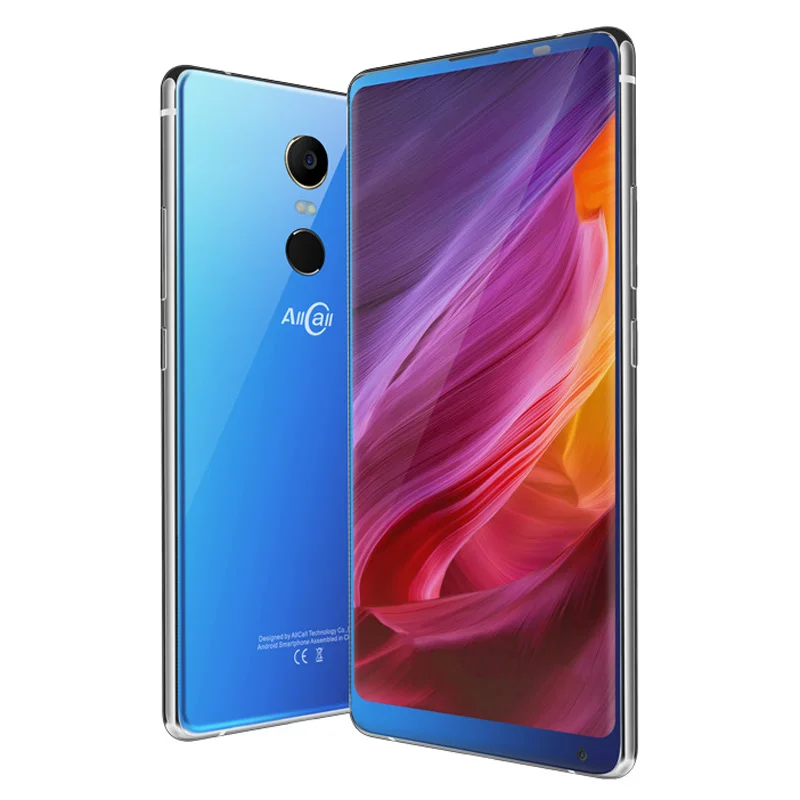 4G AllCall MIX 2 5,99 ''6 GB+ 64GB смартфоны Android 7,1 Helio P23 Восьмиядерный распознавание лица Беспроводная зарядка телефоны с двумя sim-картами - Цвет: Синий