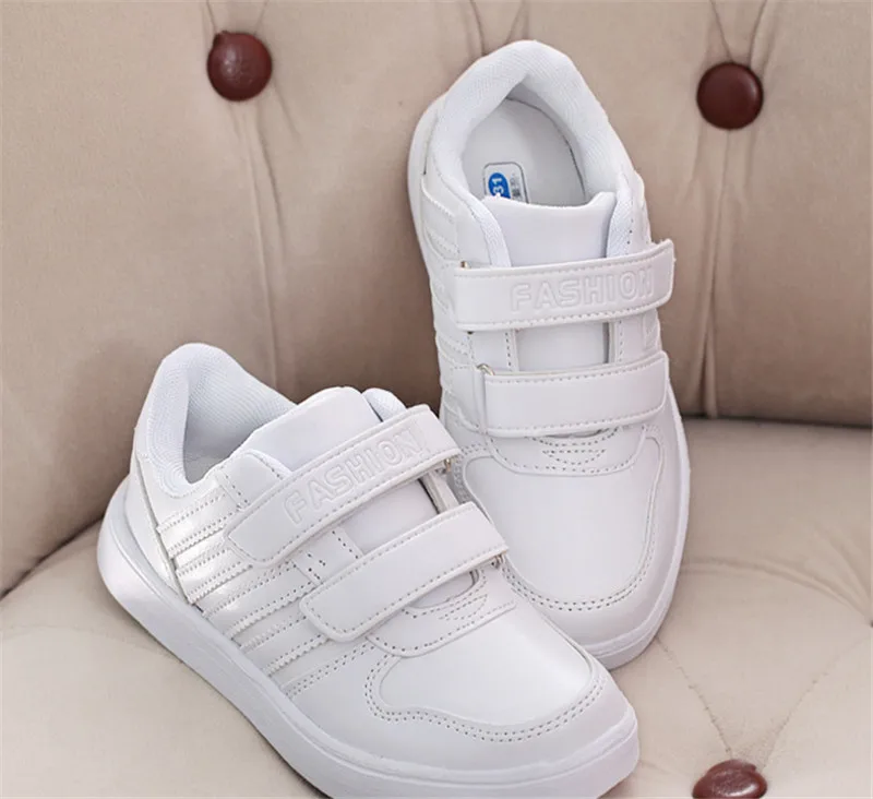 Модные детские шейкеры для мальчиков и девочек; Tenis Infantil; дышащие мягкие детские повседневные белые школьные туфли; размеры 27-37