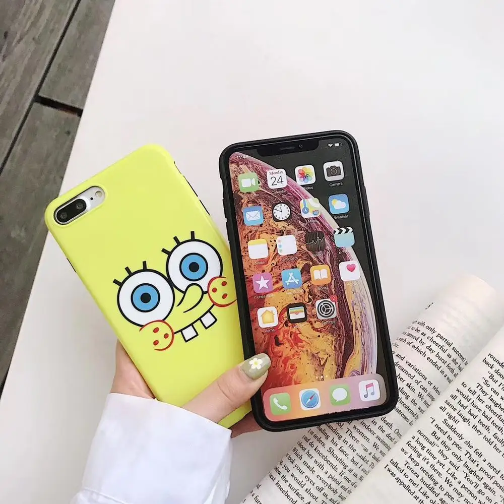 Cute Cartoon SpongeBob Square Pants Sponge Bob Phone Case for Apple iPhone XR XS Max X 8 7 6S Plus Cover soft Cases |