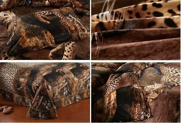 3D одеяло с рисунком леопард комплекты постельного белья пододеяльник кровать в