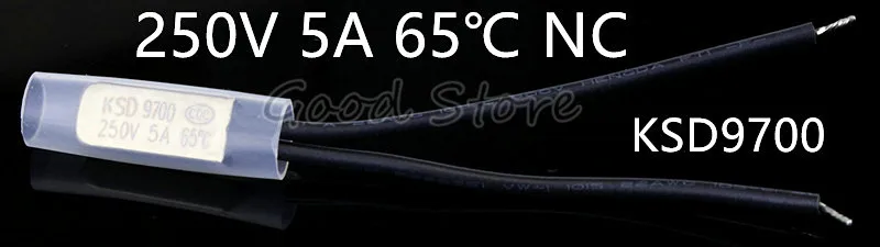 NC65Centigrade 1 шт. KSD9700 NC 250 В 5A 40~ 150 градусов биметаллический диск переключатель температуры нормального закрытого термостата тепловой протектор - Цвет: NC65Centigrade