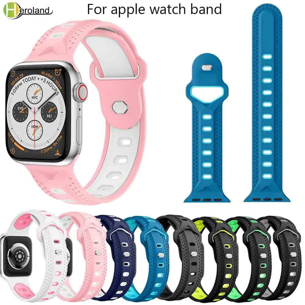 42 мм 38 спорт силиконовые часы ремешок для apple Watch серии Группа 1/2/3 iwatch 4 40 44 группы