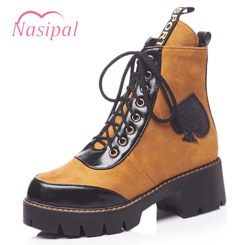 Nasipal модные мотоциклетные ботильоны Для женщин сапоги Женские женские Ботинки