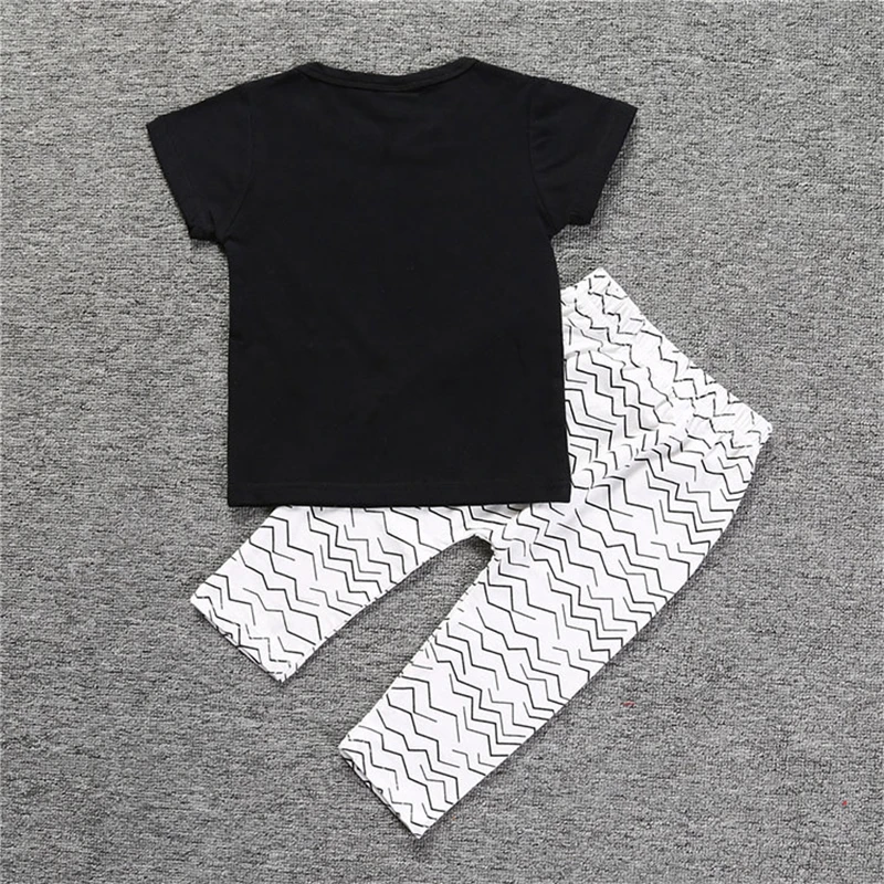 Комплект летней одежды для малышей из 2 предметов модная футболка с длинными