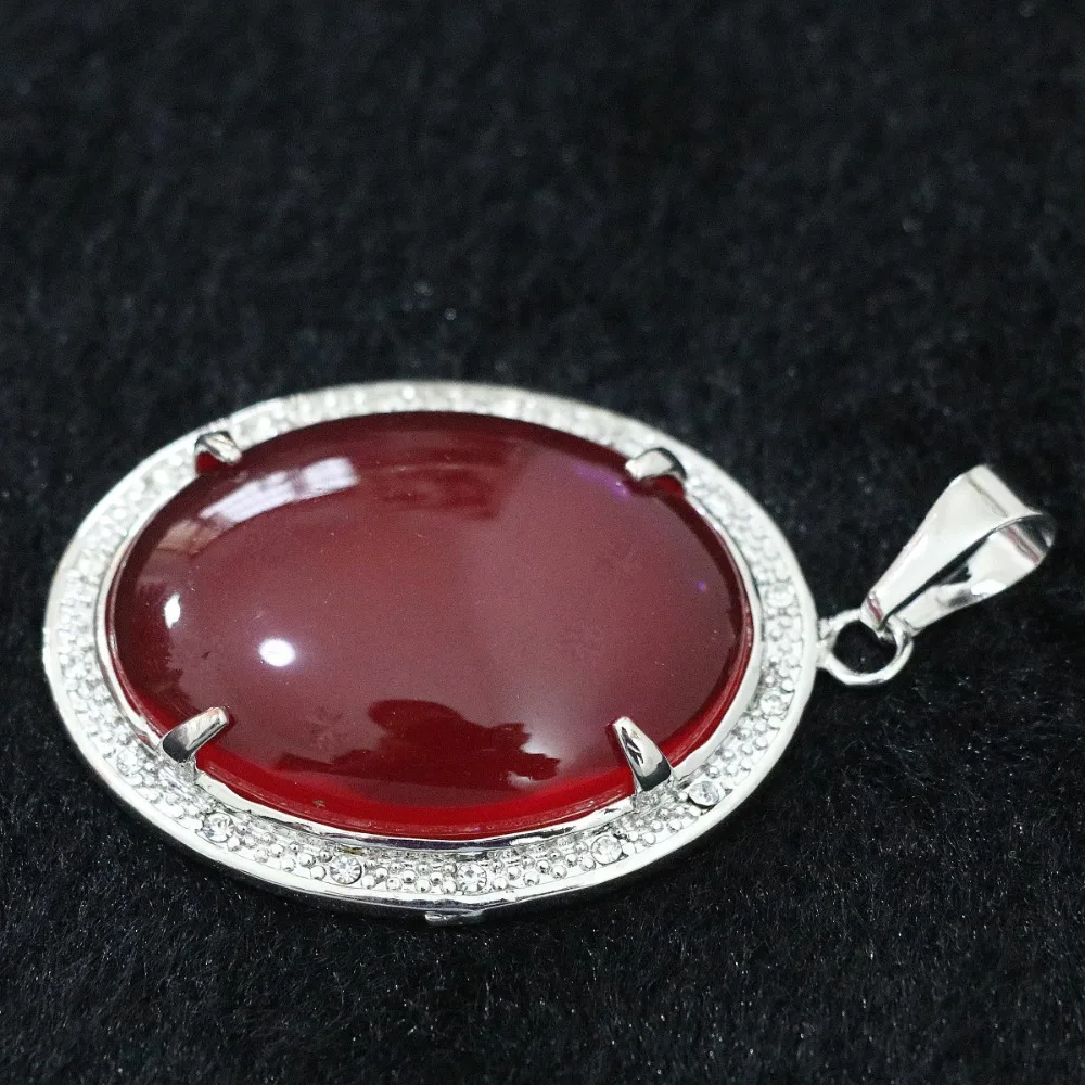 Горячая Распродажа модный красный фиолетовый камень natrual chalcedony 38x49 мм Овальный