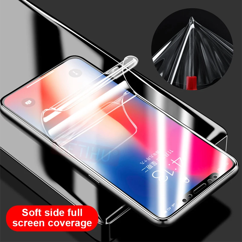 Защита экрана для iPhone XS Max XR X защитная пленка 8 7 6 S Plus Гидрогелевая + без