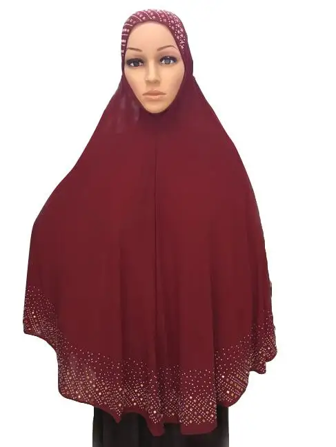 

New Overhead One Piece Hijab Khimar Headscarf Prayer Muslim Women Scarf Islamic Full Cover Middle East Shawls Wrap Ramadan