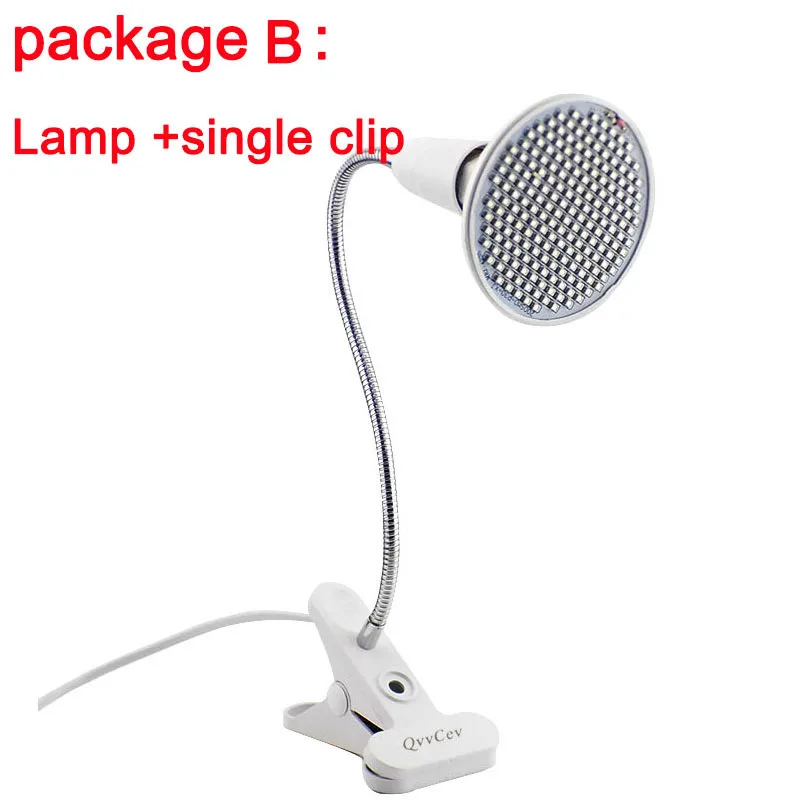 Lamp and single Clip 3-головка 200 Светодиодная лампа для выращивания растений лампы для лампы номер двойной семена цветов палатка Крытая зажим гидро growbox Вег E27 красного и синего цвета для теплицы - Испускаемый цвет: Lamp and single Clip