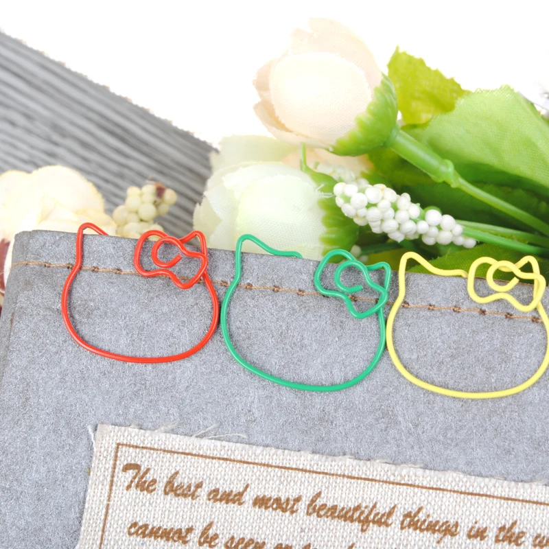 6 шт. кавайные зажимы в форме кошки зажим металлический для бумаги милые закладки