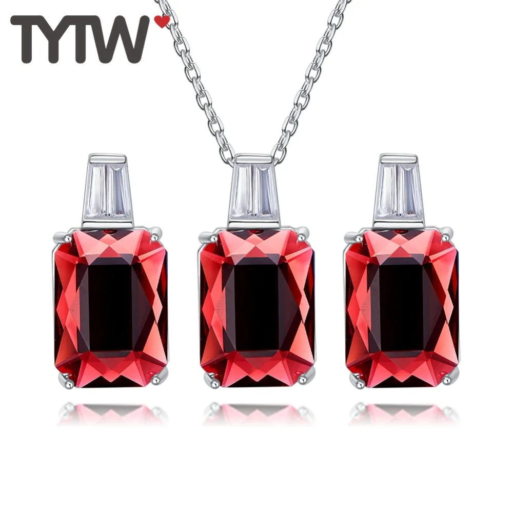 TYTW Новая Большая распродажа Свадебные Ювелирные наборы из стерлингового серебра